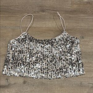 Sequin Silver Women's Top